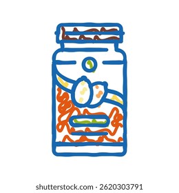 pumpkin seed oil doodle icon sketch vector. pumpkin seed oil sign. isolated symbol illustration