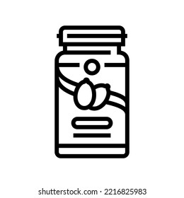 pumpkin seed oil line icon vector. pumpkin seed oil sign. isolated contour symbol black illustration