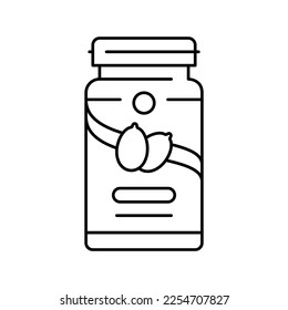 pumpkin seed oil line icon vector. pumpkin seed oil sign. isolated contour symbol black illustration