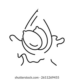 pumpkin seed oil liquid yellow line icon vector. pumpkin seed oil liquid yellow sign. isolated contour symbol black illustration