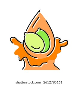 pumpkin seed oil liquid yellow color icon vector. pumpkin seed oil liquid yellow sign. isolated symbol illustration