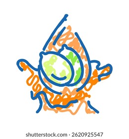 pumpkin seed oil liquid yellow doodle icon sketch vector. pumpkin seed oil liquid yellow sign. isolated symbol illustration