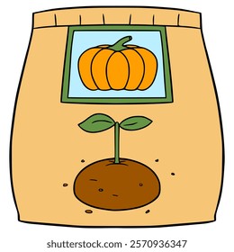 pumpkin seed pack illustration hand drawn isolated vector