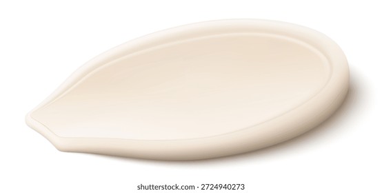 Semente de abóbora descascada com sombra, isolada sobre fundo branco. Realista ilustração vetorial 3d. vista lateral. Usado para publicidade, embalagem, colagem, web design de alimentos, jardinagem