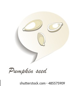 Pumpkin seeds - hand drawn vector illustration, isolated on white