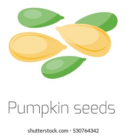 Pumpkin seeds on white background