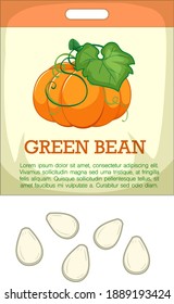 Pumpkin seeds with packaging illustration