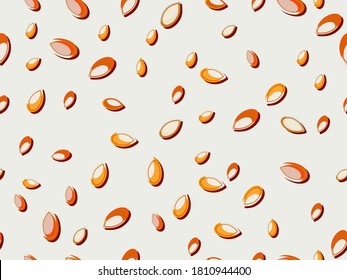 Patrón sin soldadura de las semillas de calabaza. Alimentos saludables con un valor nutricional rico. Fondo para envolver papel, impresión, tela e impresión. Ilustración del vector