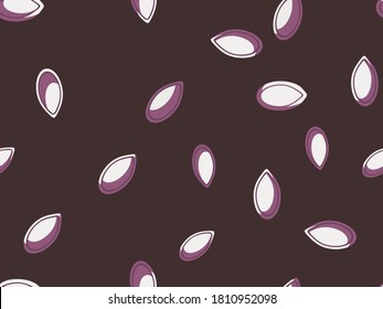 Pumpkin seeds seamless pattern. Healthy food with rich nutritional value. Background for wrapping paper, print, fabric and printing. Vector illustration