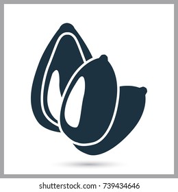 Pumpkin seeds simple icon