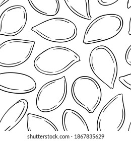 pumpkin seeds vector pattern on white background