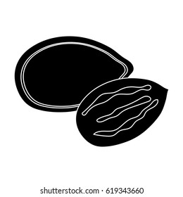Pumpkin seeds.Different kinds of nuts single icon in black style vector symbol stock illustration.