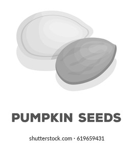 Pumpkin seeds.Different kinds of nuts single icon in monochrome style vector symbol stock illustration.