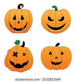 pumpkin set .art and illustrator.Halloween. vector design