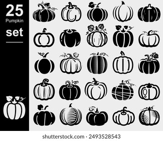 Pumpkin set. Collection pumpkin icon. Vector