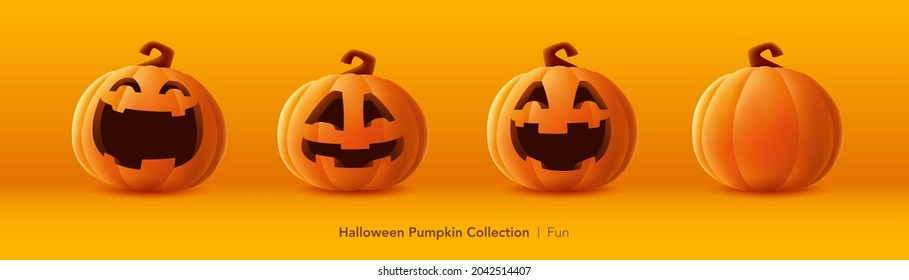 Pumpkin set of Halloween - Fun expression