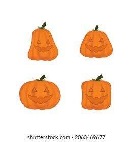 pumpkin set isolated on white background