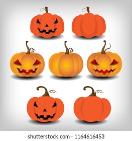 Pumpkin set for object halloween day
