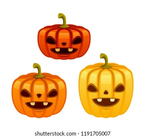 Pumpkin set on a white background