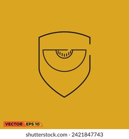 Pumpkin Shield icon design vector graphic of template, sign and symbol, protection fruit