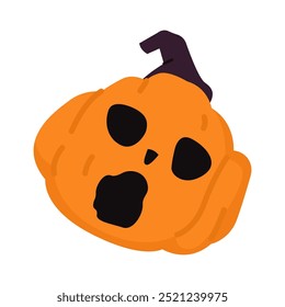 Pumpkin with shock expression for Jack o Lantern