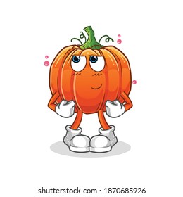 pumpkin shy vector. cartoon character