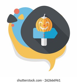 pumpkin sign flat icon with long shadow,eps10