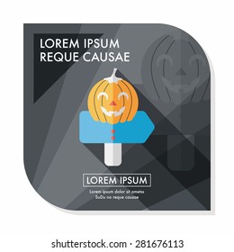 pumpkin sign flat icon with long shadow,eps10