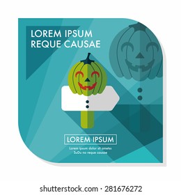 pumpkin sign flat icon with long shadow,eps10