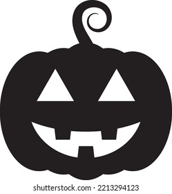 Pumpkin silhouette black icon on a white background. Halloween pumpkin for template logo, icon, and identity vector designs. PRINT, WEB, cutout, logo, cameo. EPS10