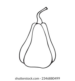 pumpkin silhouette with black tail. isolated on a white background. Flat design style. clipart. vector illustration