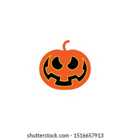 Pumpkin silhouette cartoon vector on a white background