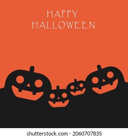 Pumpkin silhouette Halloween background illustration