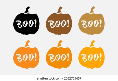 Pumpkin silhouette with hand drawn lettering. Vector illustration