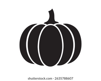 Pumpkin Silhouette Icon: Halloween, Autumn, and Thanksgiving Outline Symbol