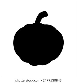 Pumpkin silhouette isolated on white background. Pumpkin icon illustration design.