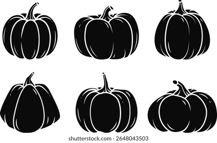 Silueta de calabaza aislada sobre fondo blanco Ilustración vectorial