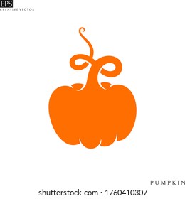 Pumpkin silhouette. Papercutting style. Laser cut. Isolated pumpkin on white background