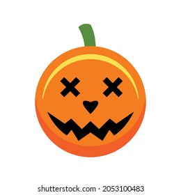 diseño vectorial de silueta de calabaza. gráfico de iconos de símbolo de halloween. emblema de la mascota de dibujos animados para empresas y empresas