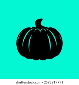 Pumpkin Silhouette Vector – Halloween and Autumn Harvest Symbol