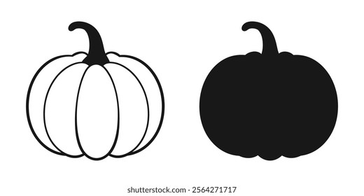 Pumpkin silhouette vector illustration on white background.