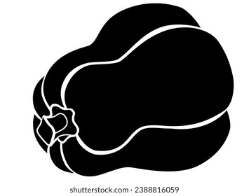 Silueta de calabaza comida vegetal - silueta vectorial para logotipo o pictograma. Frutos otoñales de calabaza para esténcil, signo o icono