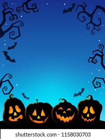 Pumpkin silhouettes thematics image 1 - eps10 vector illustration.