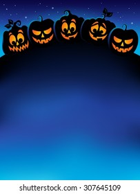 Pumpkin silhouettes theme image 1 - eps10 vector illustration.