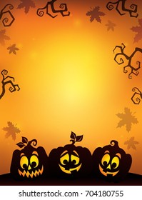 Pumpkin silhouettes theme image 8 - eps10 vector illustration.