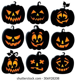 Pumpkin silhouettes theme set 2 - eps10 vector illustration.