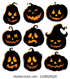 Pumpkin silhouettes theme set 4 - eps10 vector illustration.