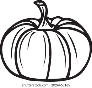 Kürbis einfach einzeln. Kürbis, handgezeichnete Vektorgrafik