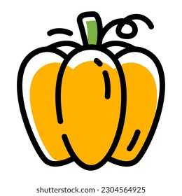 Pumpkin Simple Line Icon Logo Symbol