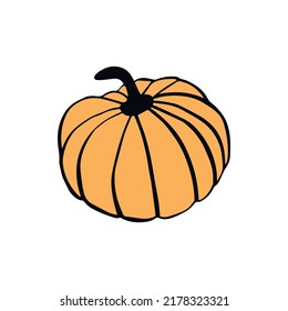Pumpkin. A simple schematic image of a pumpkin. Illustrations for postcards, scrapbooking